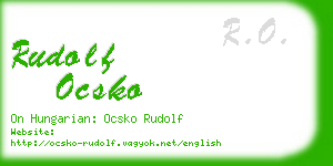 rudolf ocsko business card